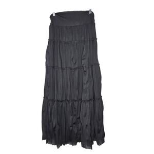 Candies Y2K Black Tiered Stretch Maxi Skirt Womens SZ MD Festival Coachella Goth